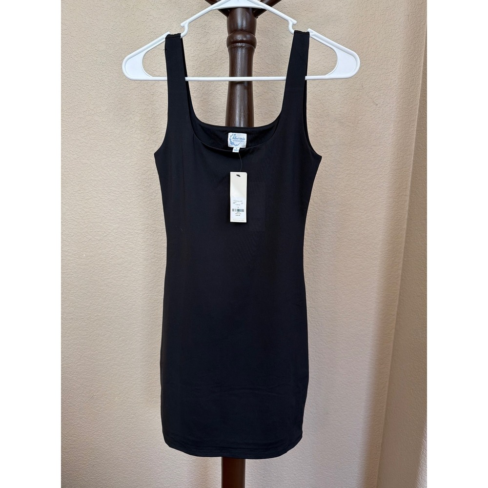 Francescas Blue Rain Black Bodycon Mini Dress Square Neck TFD80192 Small NWT